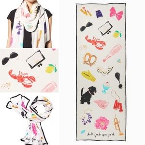 NWT Kate Spade Things We Love Silk Scarf